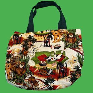 Cute and‎ Quirky Handmade Dog Themed Medium Tote Bag